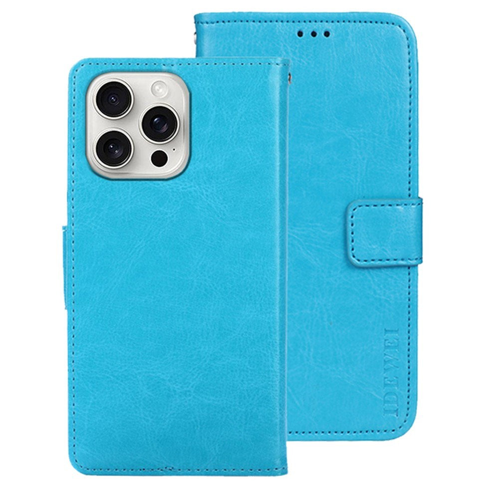 EIDERWOOD iPhone 16 Pro Kunstskinn Flip Deksel med Lommebok og Stativfunksjon - Blå