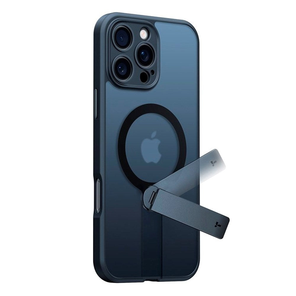 TORRAS iPhone 16 Pro Max Fleksibelt Plast Deksel m. Roterende Kickstand - MagSafe Kompatibel - Svart