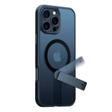 TORRAS iPhone 16 Pro Max Fleksibelt Plast Deksel m. Roterende Kickstand - MagSafe Kompatibel - Svart