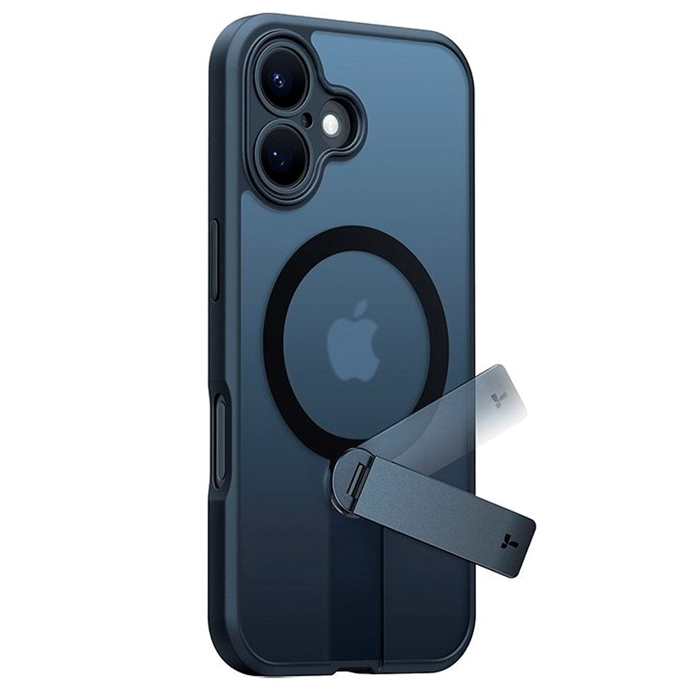 TORRAS iPhone 16 Fleksibelt Plast Deksel m. Roterende Kickstand - MagSafe Kompatibel - Svart