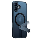 TORRAS iPhone 16 Fleksibelt Plast Deksel m. Roterende Kickstand - MagSafe Kompatibel - Svart