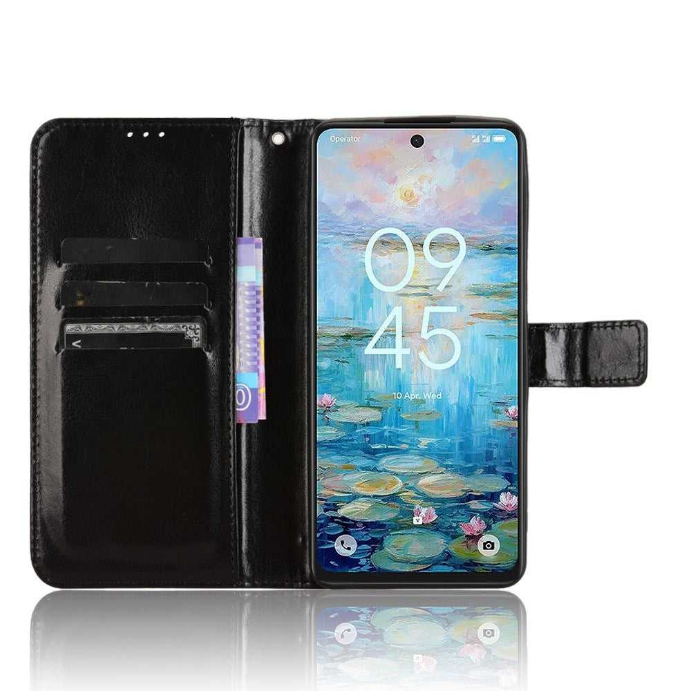 EIDERWOOD TCL 50 Pro Nxtpaper (5G) Kunstskinn Flip Deksel med Stativ & Lommebok - Svart