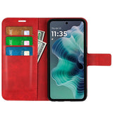 Praktisk Etui for Motorola Moto G35 5G i PU Lær - Rød