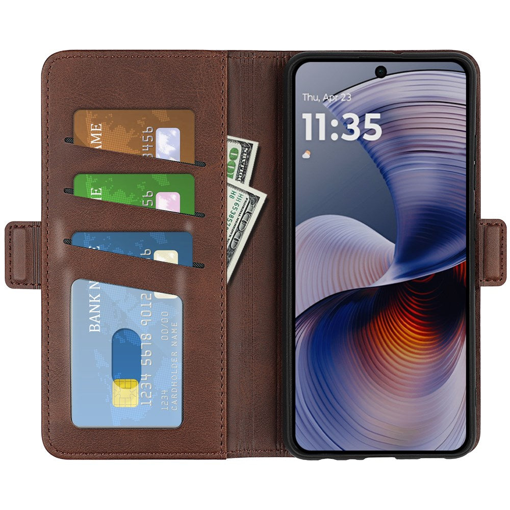 EIDERWOOD Motorola Moto G55 Wallet Flip Deksel i læder med Pung - Mørk Brun