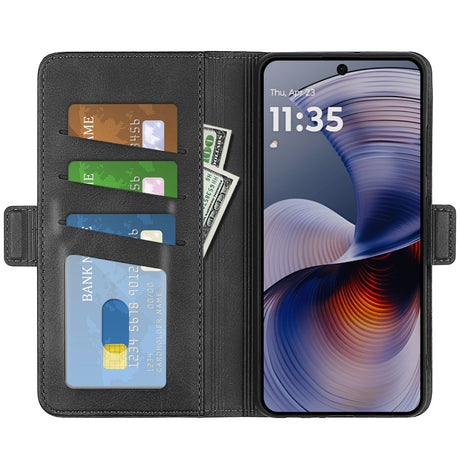 EIDERWOOD Motorola Moto G55 Wallet Flip Deksel i læder med Pung - Svart