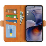EIDERWOOD Motorola Moto G55 Wallet Flip Deksel i læder med Pung - Brun