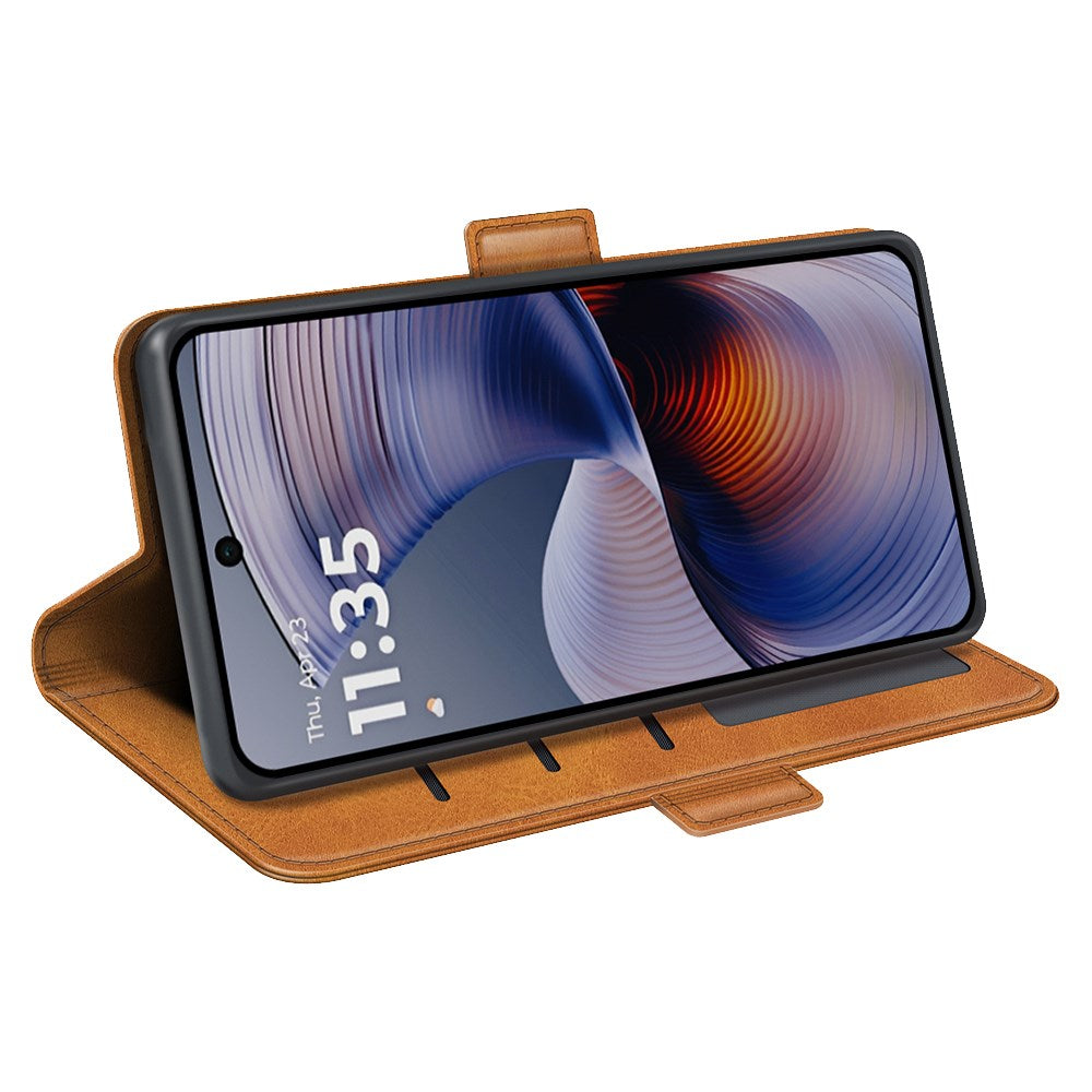 EIDERWOOD Motorola Moto G55 Wallet Flip Deksel i læder med Pung - Brun