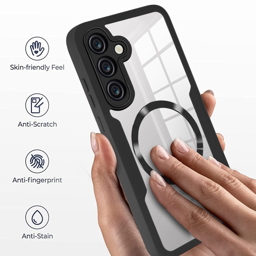 EIDERWOOD Samsung Galaxy S24 Deksel - 360° Beskyttelse - MagSafe Kompatibel - Svart / Gjennomsiktig