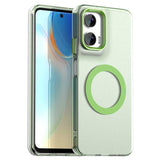 EIDERWOOD Motorola Moto G35 5G Hybrid Plast Deksel - MagSafe Kompatibel - Gjennomsiktig / Grønn