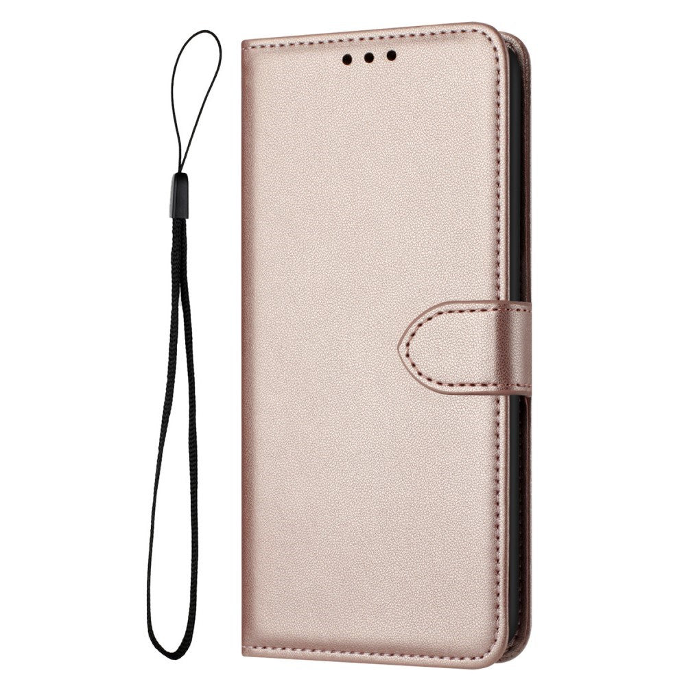 EIDERWOOD Samsung Galaxy S25 Ultra Kunst Skinn Flip Deksel med Avtakbar Stropp - Rose Gold