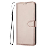 EIDERWOOD Samsung Galaxy S25 Ultra Kunst Skinn Flip Deksel med Avtakbar Stropp - Rose Gold