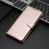 EIDERWOOD Samsung Galaxy S25 Ultra Kunst Skinn Flip Deksel med Avtakbar Stropp - Rose Gold