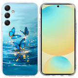 EIDERWOOD Samsung Galaxy S25 FE Fleksibelt Plast Deksel med Motiv - Vann / Blå Sommerfugler