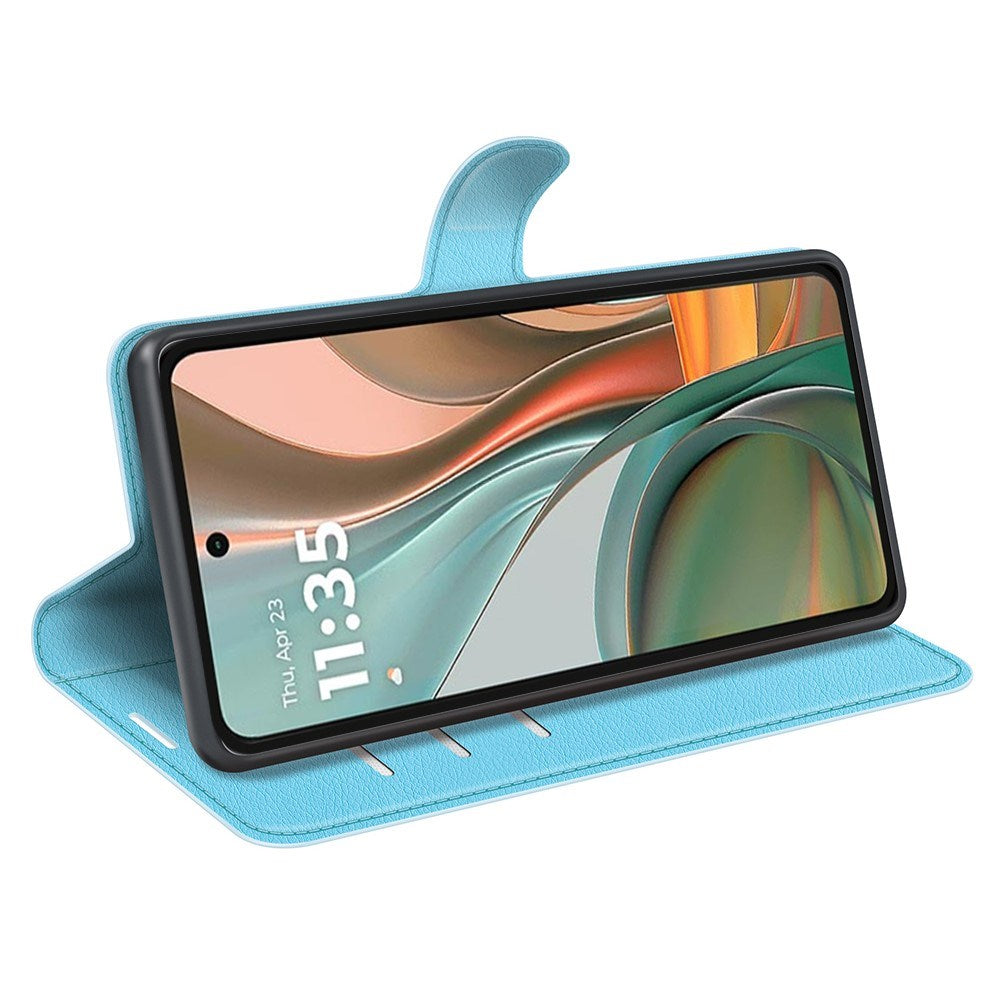 EIDERWOOD Motorola Moto G75 (5G) Kunstskinn Flip Deksel m. Kortholder & Ståfunksjon - Blå