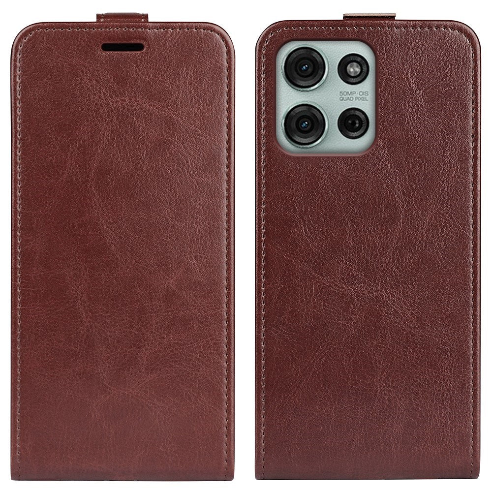 EIDERWOOD Motorola Moto G75 5G Etui med Kortlommer – Vertikal Flip Kunstlær Etui - Brun