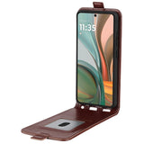 EIDERWOOD Motorola Moto G75 5G Etui med Kortlommer – Vertikal Flip Kunstlær Etui - Brun