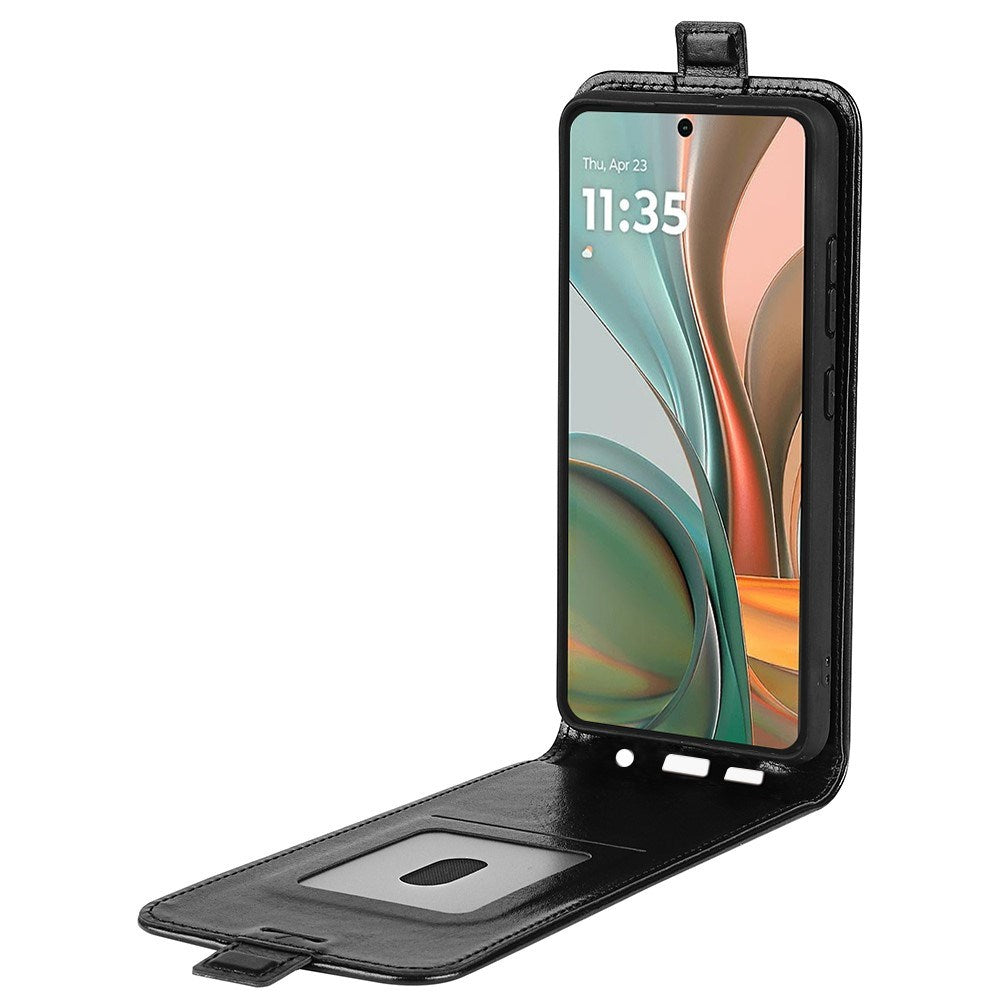 EIDERWOOD Motorola Moto G75 5G Etui med Kortlommer – Vertikal Flip Kunstlær Etui - Svart