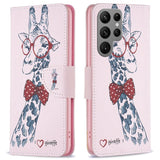 EIDERWOOD Samsung Galaxy S25 Ultra Kunstskinn Deksel med Lommebok og Stativfunksjon - Sjiraff