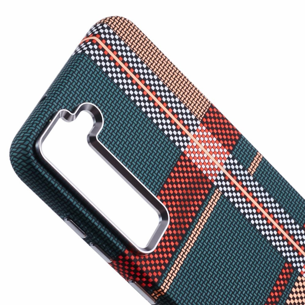 EIDERWOOD Mønstret Carbon Deksel - Samsung Galaxy S23 - MagSafe Kompatibel - Light Checkered Pattern