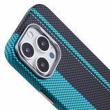 EIDERWOOD Mønstret Carbon Deksel - iPhone 16 Pro - MagSafe Kompatibel - Blue/Black