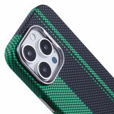 EIDERWOOD Mønstret Carbon Deksel - iPhone 16 Pro - MagSafe Kompatibel - Green/Black