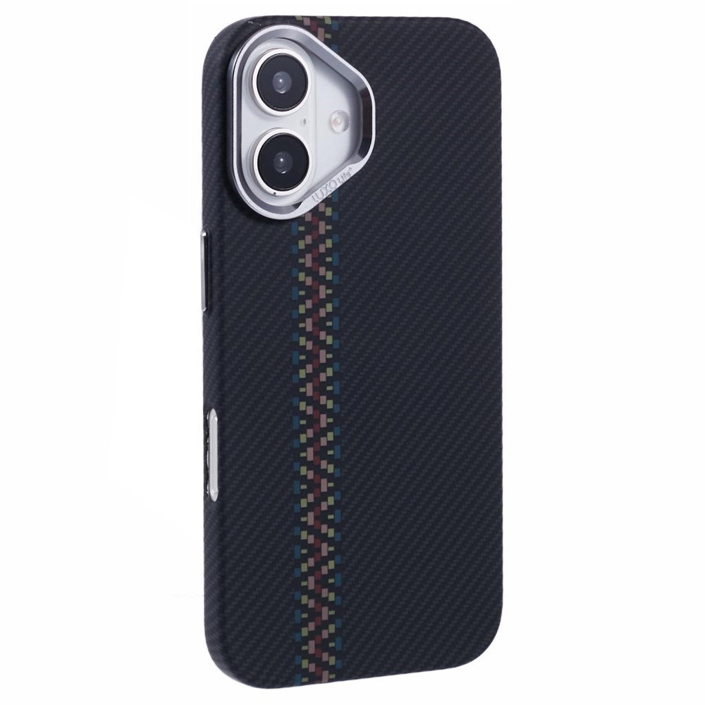 EIDERWOOD Mønstret Carbon Deksel - iPhone 16 - MagSafe Kompatibel - Dark ZigZag Pattern