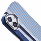 EIDERWOOD Mønstret Carbon Deksel - iPhone 16 - MagSafe Kompatibel - Blue Stripes