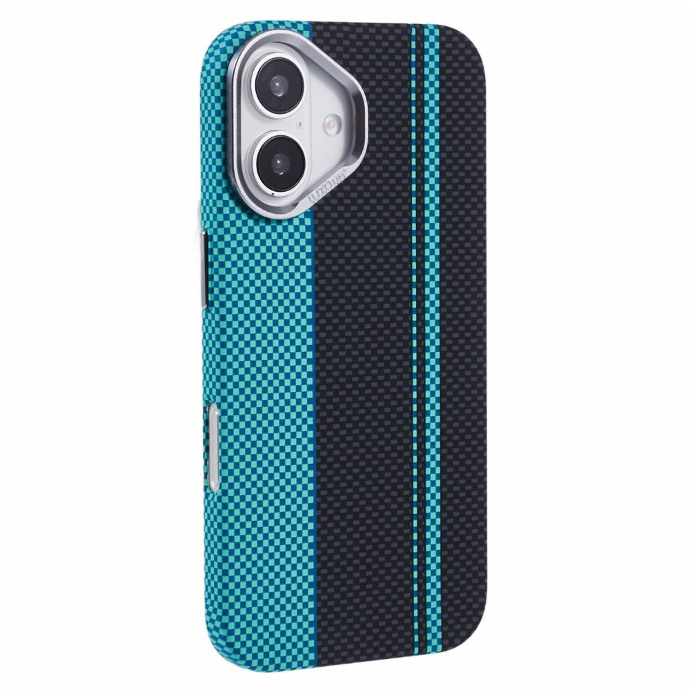 EIDERWOOD Mønstret Carbon Deksel - iPhone 16 - MagSafe Kompatibel - Blue/Black