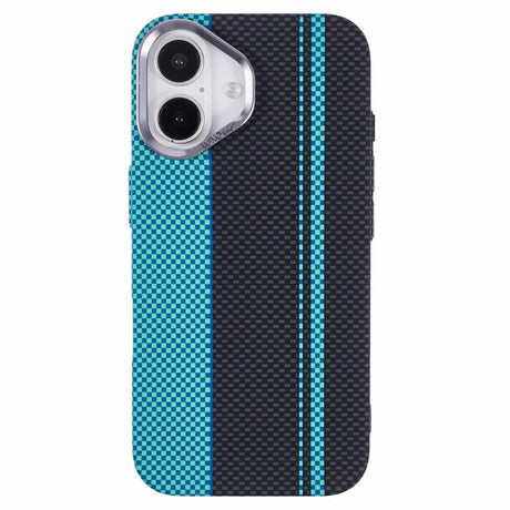 EIDERWOOD Mønstret Carbon Deksel - iPhone 16 - MagSafe Kompatibel - Blue/Black