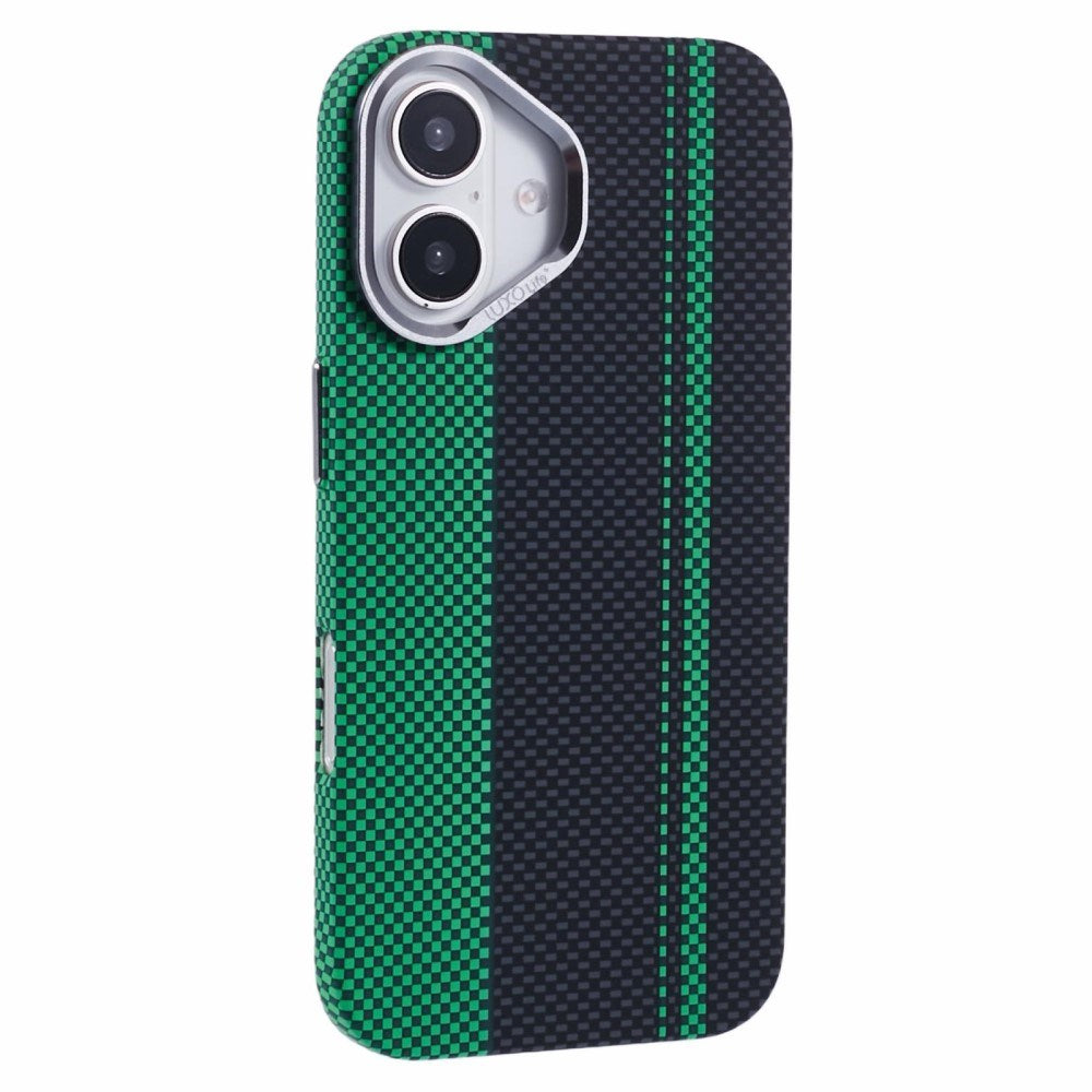 EIDERWOOD Mønstret Carbon Deksel - iPhone 16 - MagSafe Kompatibel - Green/Black