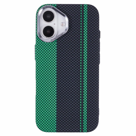 EIDERWOOD Mønstret Carbon Deksel - iPhone 16 - MagSafe Kompatibel - Green/Black