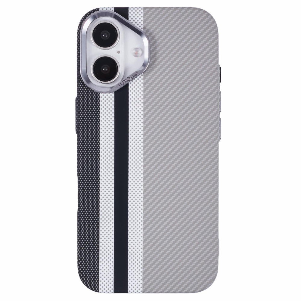 EIDERWOOD Mønstret Carbon Deksel - iPhone 16 - MagSafe Kompatibel - Grey Stripes