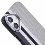 EIDERWOOD Mønstret Carbon Deksel - iPhone 16 - MagSafe Kompatibel - Grey Stripes