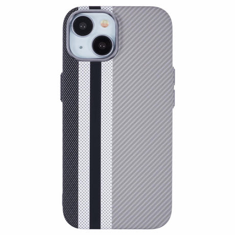 EIDERWOOD Mønstret Carbon Deksel - iPhone 15 - MagSafe Kompatibel - Grey Stripes