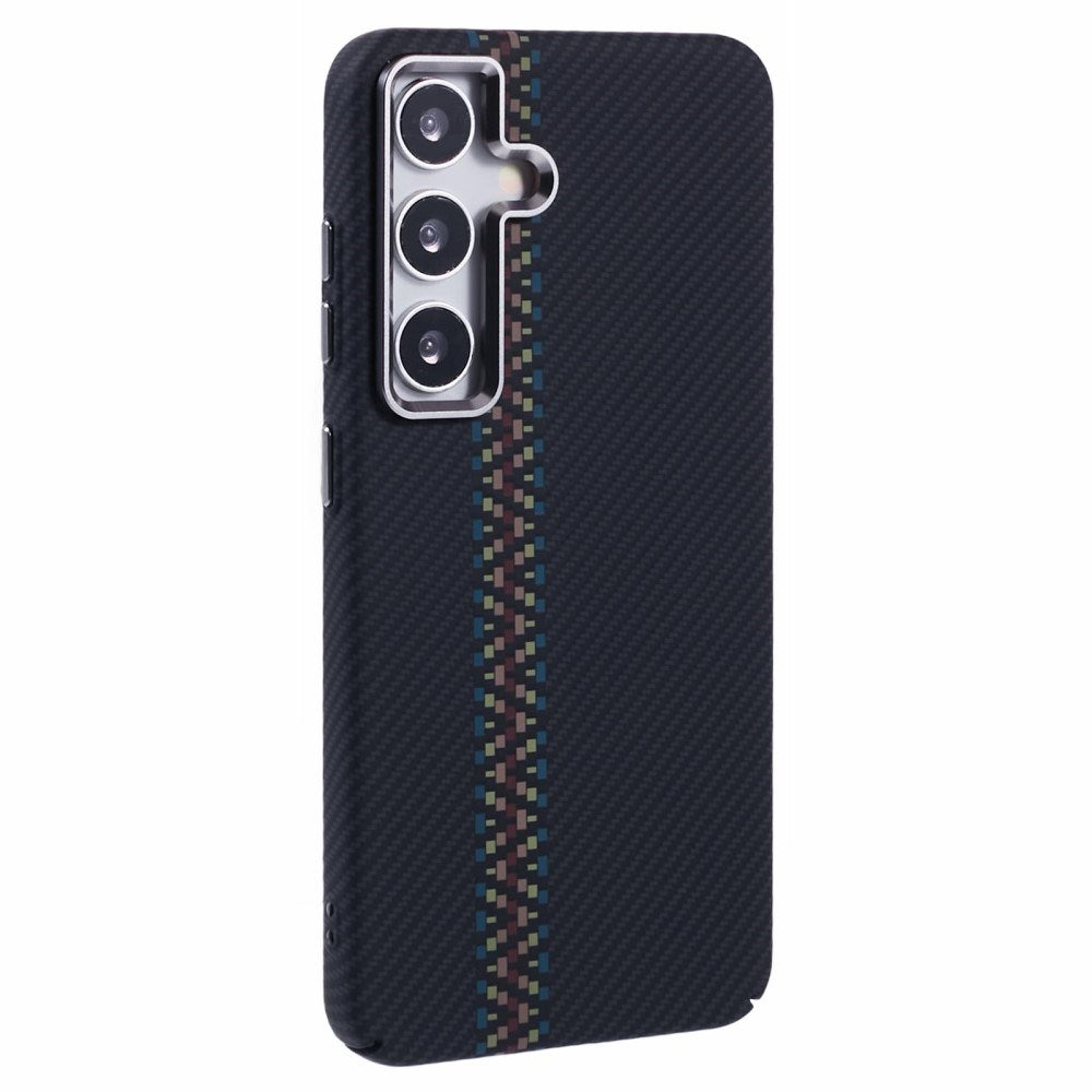 EIDERWOOD Mønstret Carbon Deksel - Samsung Galaxy S24 - MagSafe Kompatibel - Dark ZigZag Pattern