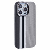 EIDERWOOD iPhone 15 Pro Mønstret Carbon Deksel - MagSafe Kompatibel - Grey Stripes