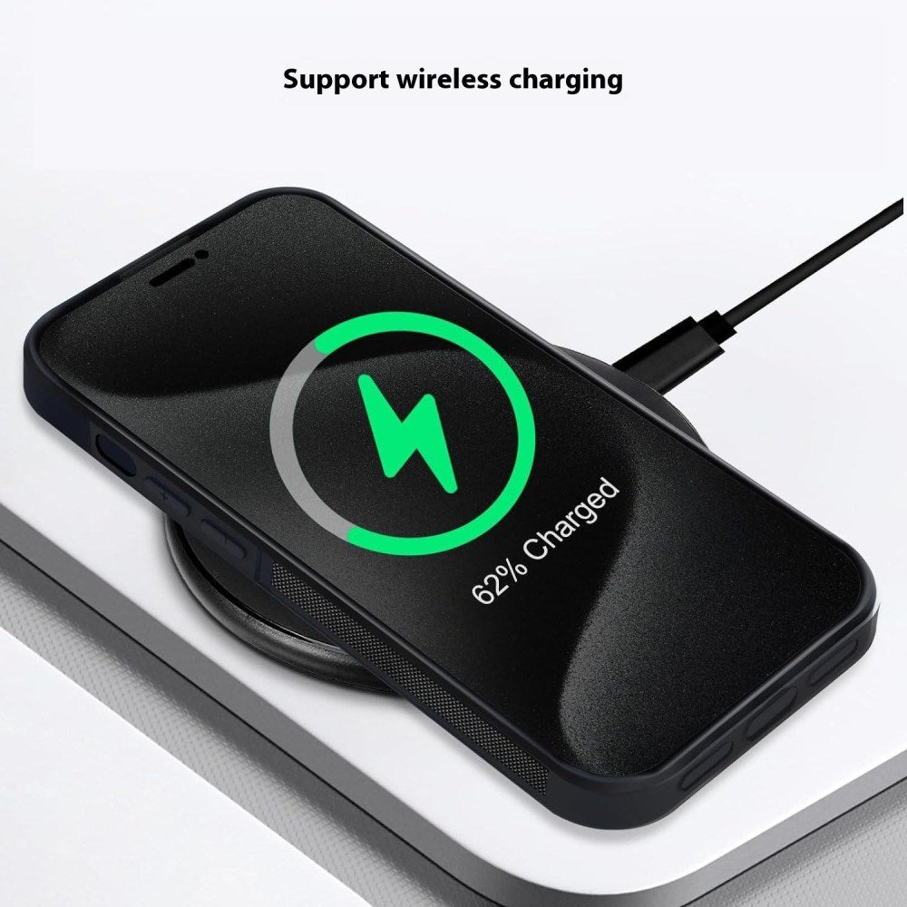 EIDERWOOD iPhone 15 Pro Non-Slip Carbon Deksel - MagSafe Kompatibel - Blå