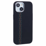 EIDERWOOD Mønstret Carbon Deksel - iPhone 14 - MagSafe Kompatibel - Dark ZigZag Pattern