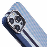 EIDERWOOD Mønstret Carbon Deksel - iPhone 14 Pro - MagSafe Kompatibel - Blue Stripes