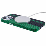 EIDERWOOD Mønstret Carbon Deksel - iPhone 13 - MagSafe Kompatibel - Green/Black