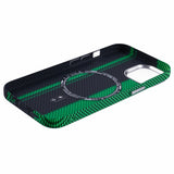 EIDERWOOD Mønstret Carbon Deksel - iPhone 13 - MagSafe Kompatibel - Green/Black