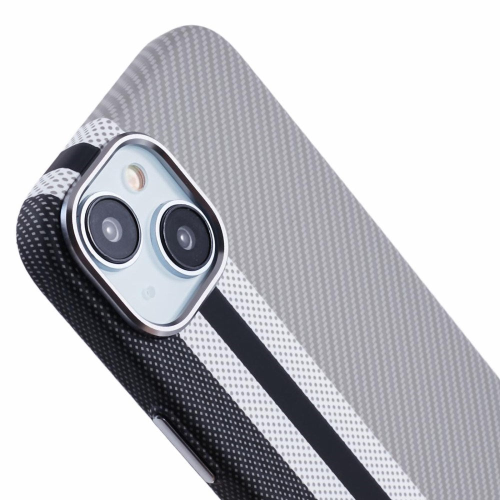 EIDERWOOD Mønstret Carbon Deksel - iPhone 13 - MagSafe Kompatibel - Grey Stripes