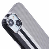 EIDERWOOD Mønstret Carbon Deksel - iPhone 13 - MagSafe Kompatibel - Grey Stripes