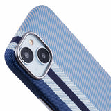 EIDERWOOD Mønstret Carbon Deksel - iPhone 13 - MagSafe Kompatibel - Blue Stripes