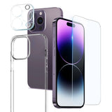 NORTHJO iPhone 14 Pro | 3-i-1 360° Beskyttelsessett med Deksel | Skjermbeskytter | Kameralinsebeskytter - Gjennomsiktig