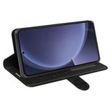 EIDERWOOD Samsung Galaxy S25+ (Plus) Kunstskinn Flip Deksel m. Kortholder & Ståfunksjon - Svart