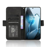 EIDERWOOD OnePlus 13 Deksel i Kunstskinn med Stativfunksjon og Ekstra Kortholder – Svart