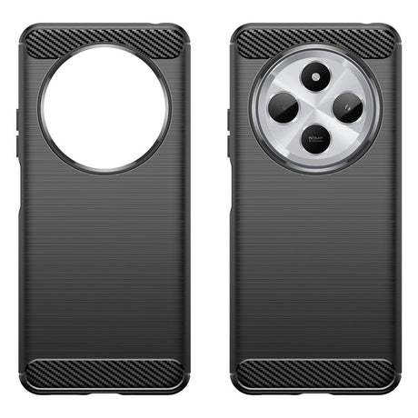 EIDERWOOD Xiaomi Redmi 14C Brushed Carbon Fiber Fleksibelt Plast Deksel - Svart