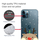 iPhone 14 Pro Fleksibel Plast Jul Deksel - Juletre med Reinsdyr
