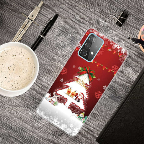 Samsung Galaxy A53 (5G) TPU Plast Jul Deksel - Merry Christmas - Juletre og Snøflak